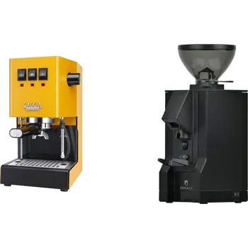 Kávovar Gaggia Classic E24 BC, yellow + Eureka Mignon Manuale, BL black