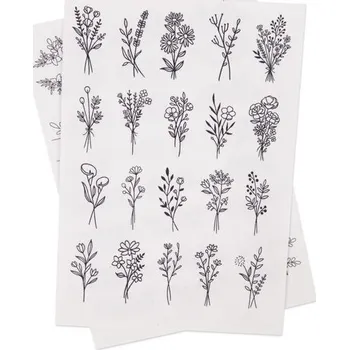 kreativní sada Manumi vodou rozpustný podklad na vyšívání s motivy kytic a květin