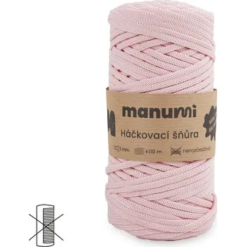 Příze Manumi háčkovací polyesterová šňůra 5 mm světle růžová