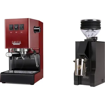 Kávovar Gaggia Classic E24 BC, red + Eureka Mignon Zero, BL black