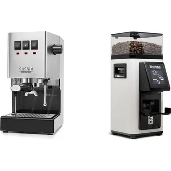 Kávovar Gaggia Classic E24, stainless steel + Rancilio STILE, white