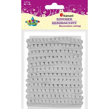 Titanum Textilní provázek s bambulkami, BÍLÝ, 1,7m / bal.