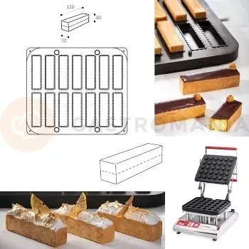 Čokoládová tyčinka Vložka - pro zařízení Cookmatic na tyčinky 12x3x3 cm, 14 cookies | PAVONI, PIASTRACHOUX03