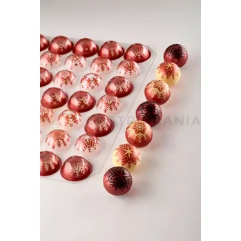 Čokoládová tyčinka Transferová forma s dekorem, 10 ks, polokoule | PAVONI, T1035SB