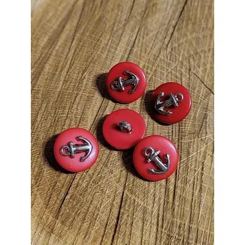 Knoflík Knoflík kotva barva červená
