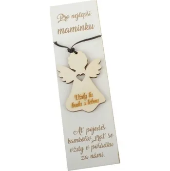 Vánoční dekorace Casa de Engel Dřevěný anděl - přívěsek "Pro maminku" 0
