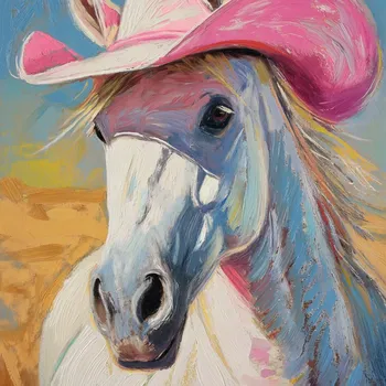 Plakát Plakát Růžový Klobouk bez rámu 100 x 100 cm