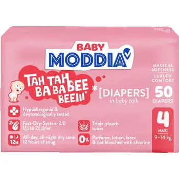 Plena MODDIA BABY Jednorázové plenky 4 Maxi (9–14 kg), 50 ks