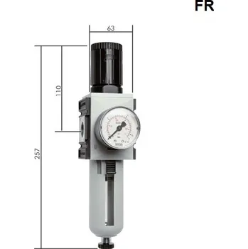 Kompresor Aventics / Emerson KOMPLETNÍ FILTR+REG+MANometr FR-2 (5 µm) IG 3/8" 1,5-16 bar, reg. 0,5-8 Bar, S/M (-10/+50°C)