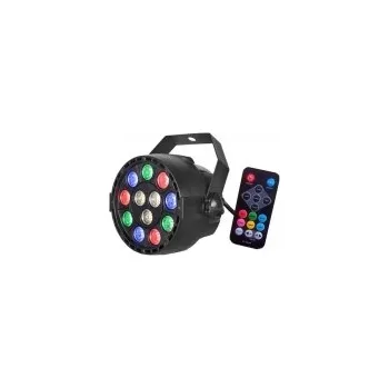 LED PAR reflektor 12x 1 W RGBW, dálkový ovladač, DMX