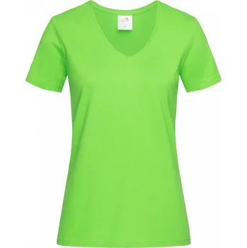 Dámské tričko Stedman Vegan dámské tričko s výstřihem do véčka 155 g/m Barva: zelená kiwi, Velikost: S