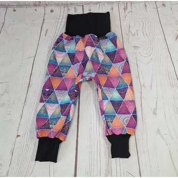 Dívčí kalhoty Yháček Zimní softshellové kalhoty Yháček, Mandalové trojúhelníky Velikost: 86