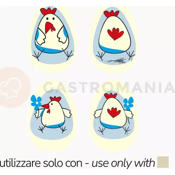 Čokoládová tyčinka Transferová forma s dekorem, 10 ks, kuřata | PAVONI, T1027SB