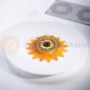 Čokoládová tyčinka Silikonová forma na předkrm 3x květinový rámeček 115x1,5 mm, 300x175 mm | PAVONI, GG061S