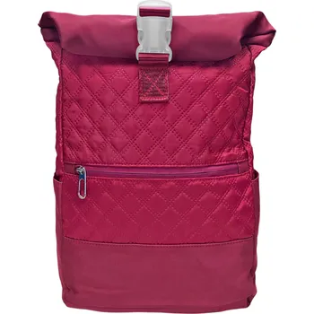 Městský batoh Vínový / bordó dámský rolovací batoh s kosočtverci Mona