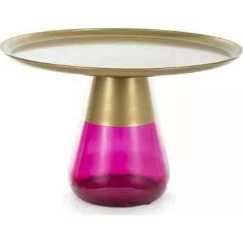 Konferenční stolek Konferenční stolek Tiffany 70 cm růžový/zlatý