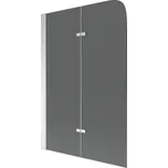 Sprchová zástěna na vanu MEXEN FELIX dvoukřídlá, šedé sklo, 100x140 cm