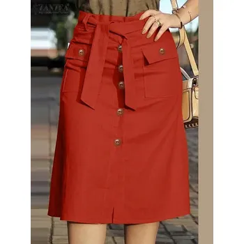 Dámská sukně Dámská cargo sukně s kapsami a pásky Velikost: M, Barva (Varianta): A-yellow