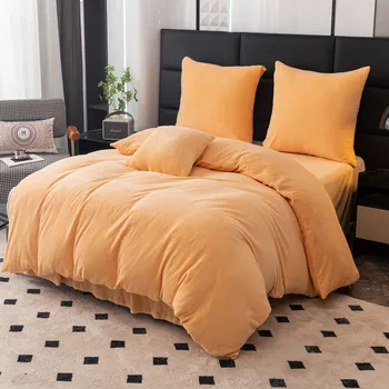 Povlečení Mikroplyšové povlečení FUZZA meruňkové Rozměr povlečení: 2 ks 70 x 90 cm | 200 x 220 cm