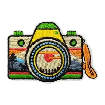 Nášivka Fotografická nažehlovací nášivka fotoaparát v18 (doplněk pro vaši bundu, čepici, brašnu nebo batoh)