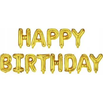 Balónek SADA balonků VŠECHNO NEJLEPŠÍ k narozeninám, ZLATÉ, XL