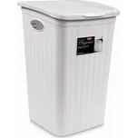 koš 50l na použ.prádlo,bílý ratan, 54,5x38x37cm,ELEG.
