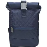 Tmavě modrý dámský rolovací batoh s kosočtverci Mona
