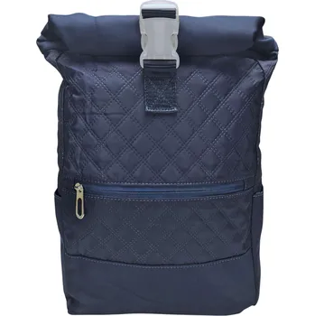 Městský batoh Tmavě modrý dámský rolovací batoh s kosočtverci Mona