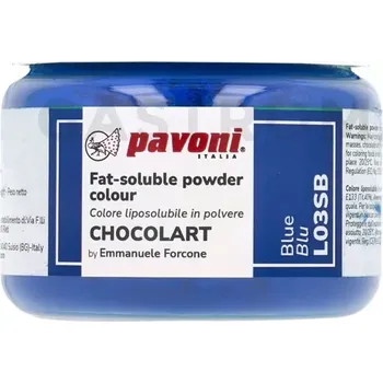 Potravinářské barvivo Kakaové máslo v prášku modré 40 g | PAVONI, L03SB