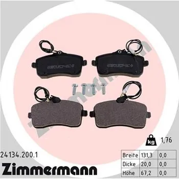 Brzdová destička Sada brzdových destiček, kotoučová brzda ZIMMERMANN 24134.200.1