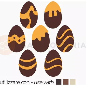 Čokoládová tyčinka Transferová forma s dekorem, 10 ks, vejce se vzory | PAVONI, T1032SB