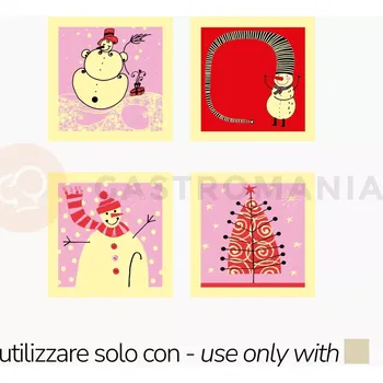 Čokoládová tyčinka Transferová forma s dekorací, 10 ks, sněhulák, vánoční stromeček | PAVONI, T1003SB