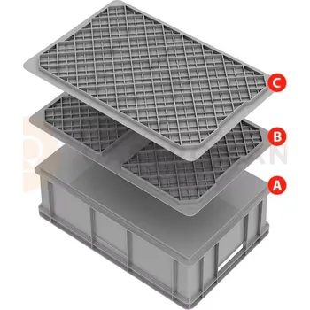Nádoba na led Plastová nádoba Serie Europa šedá - vnitřní výška 195 mm | PAVONI, E6420