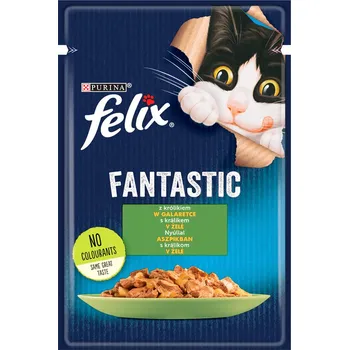 Krmivo pro kočku Výhodné balení: 52ks-52x85g králík Felix Fantastic Pouches vlhké krmivo pro kočky
