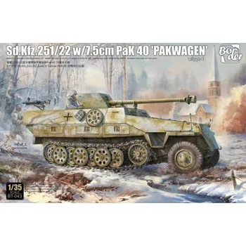 Plastikový model Border Model 1/35 Sd.Kfz.251/22 w 7.5cm PaK 40 "Pakwagen"