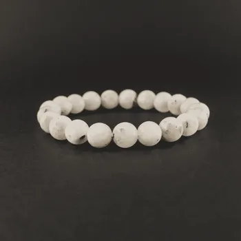 Náramek Milujeme Kameny Měsíční kámen bílý - náramek kulička NK148 Ø 4 mm 25166