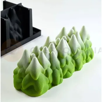 Kuchyňská sůl Silikonová forma na dorty, rolády a zmrzlinové dezerty 250x90x95 mm - Sněhový stromeček 1100 ml, vánoční stromečky | PAVONI, KE092S