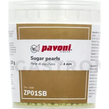 Výroba svíčky Cukrové korálky 4 mm 120 g zlatá metalíza | PAVONI, ZP01SB