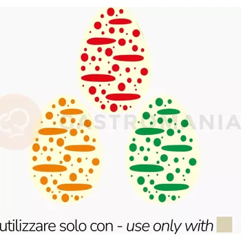 Čokoládová tyčinka Transferová forma s dekorem, 10 ks, puntíkatá vejce | PAVONI, T1030SB