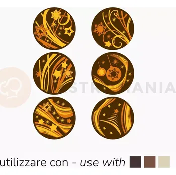 Čokoládová tyčinka Transferová forma s dekorem, 10 ks, slavnostní motiv - 630 polokoulí | PAVONI, T1002SB