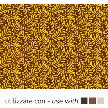 Čokoládová tyčinka Transferové fólie na zdobení čokolády, 30 ks, s motivem žlutého vzoru na hnědém pozadí | PAVONI, SD202SB