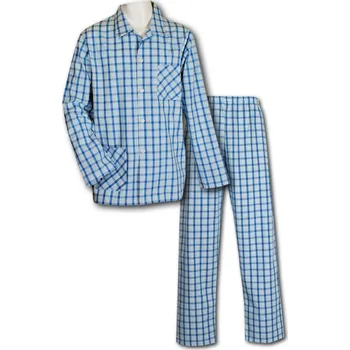 Pánské pyžamo LUIZ Pánské pyžamo na knoflíky -Popelín- Charles 331 Velikost: 52