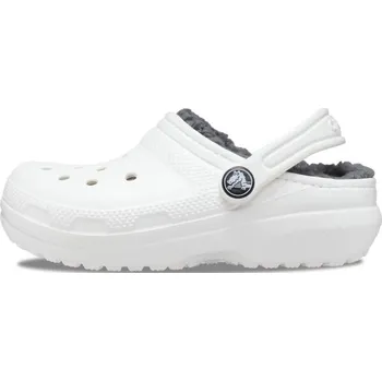 Pánské pantofle Unisex dětské nazouváky Crocs CLASSIC LINED CLOG K C11 Bílá, Béžová