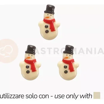 Čokoládová tyčinka Transferová forma s dekorem, 10 ks, sněhuláci | PAVONI, T1011SB