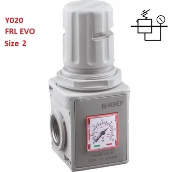 Kompresor AIGNEP Y020 REGULÁTOR FRL EVO - size 2, 2x IG 1/2" 0 až 4 bar 4000 l/min, úchyt M47x1,5