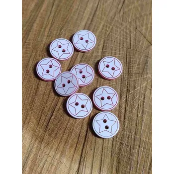 Knoflík Knoflík plastový dvoudírkový bílý s hvězdou