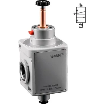 Ventil AIGNEP Y052 - ELEKTROPNEUMATICKÝ PUSH-IN KONC. VENTIL - NC, had. *D8 (V3V3), 2xIG 3/4" 6700 Nl/min. 2,5-10 Bar