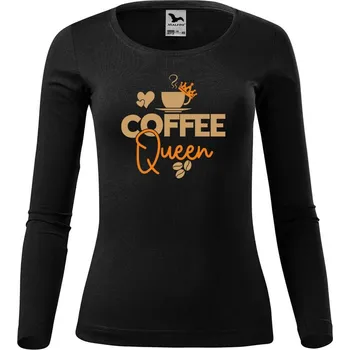 Dámské tričko DOBRÝ TRIKO Dámské bavlněné triko Coffee queen Velikost: 3XL, Barva: Černá
