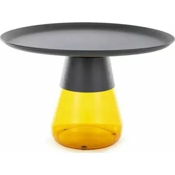 Konferenční stolek Konferenční stolek Tiffany 70 cm žlutý/černý mat