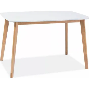 Jídelní stůl Mosso I 120 cm bílý/kaučukové dřevo